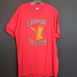 Vintage Screen Stars 90s Tshirt Lisbon Hawks Sacramento Elementary School Red XL
